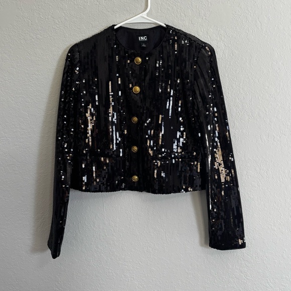 INC International Concepts Jackets & Blazers - INC International Concepts Women's Black Sequin Blazer